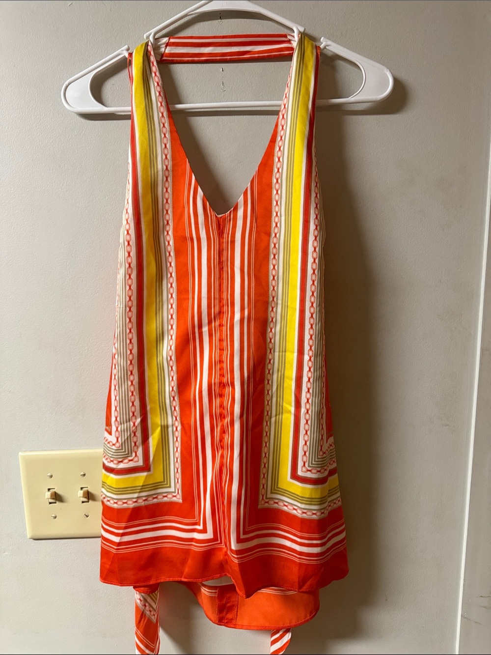 Ann Taylor Orange and Yellow Striped Tank Top